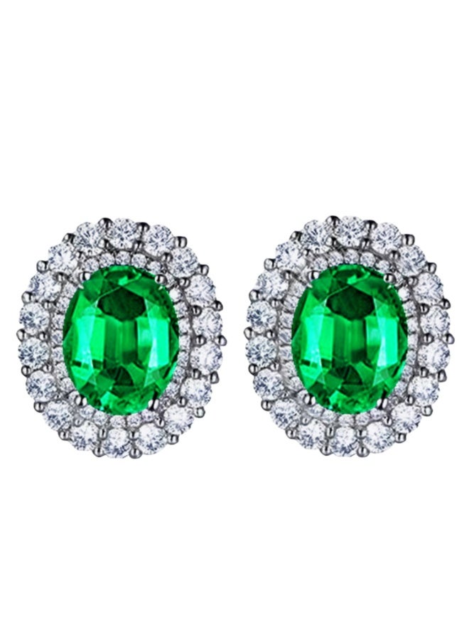 Mark Fairwhale Inlaid Diamond Gemston Crystal Earrings With Hooks And Studs 