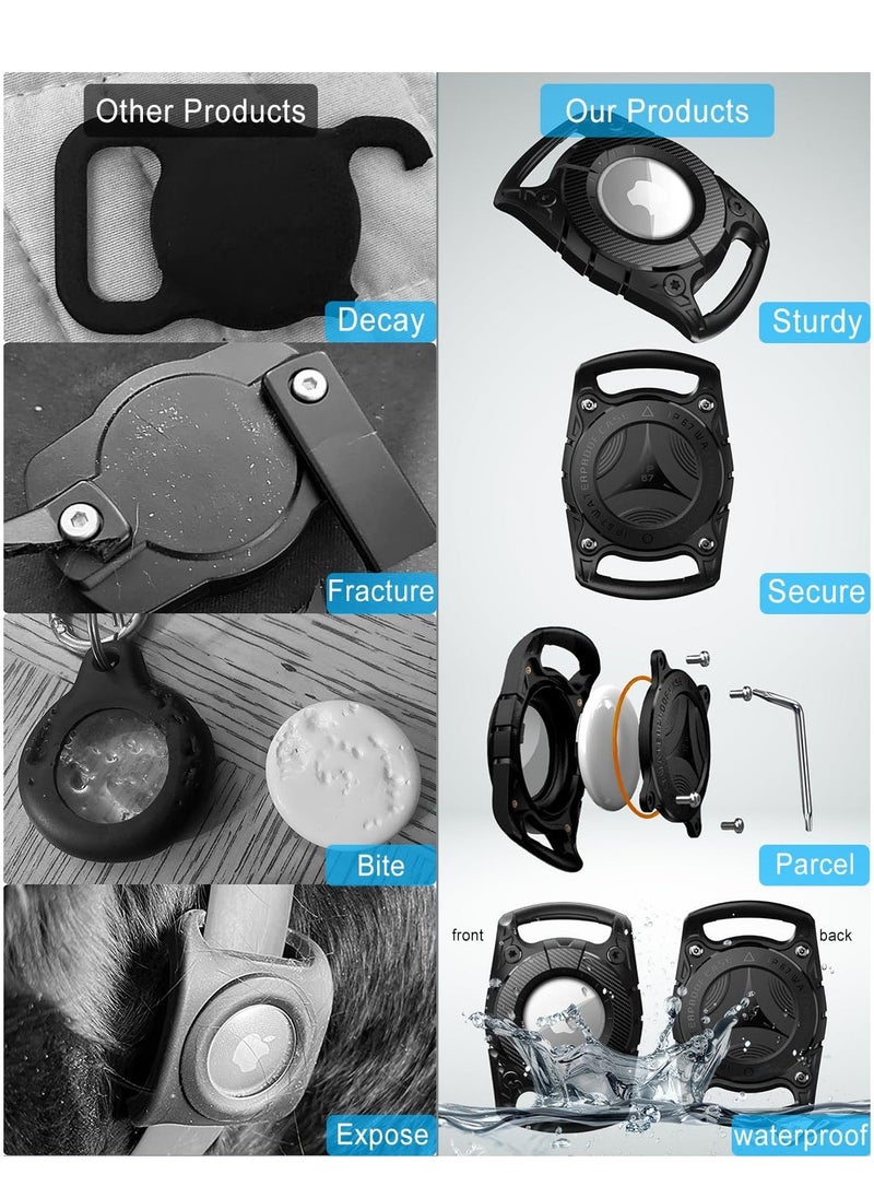 Excefore - AirTag Dog Collar Holder, IP68 Waterproof Airtag Holder for DOD Collar, Hard TPU Full Protection Suitable Air Tag Dog Collar, Airtag Watch Holder for Dog Collar, Compatible Apple Airtag - Image 1