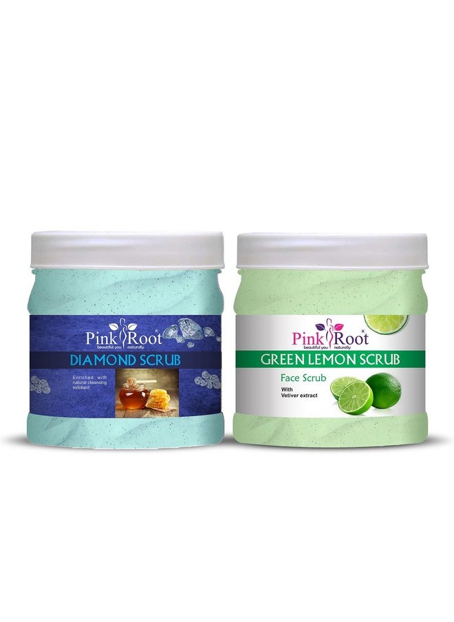 Pink Root - Pink Root Diamond Scrub 500gm with Green Lemon Scrub 500gm - Image 1