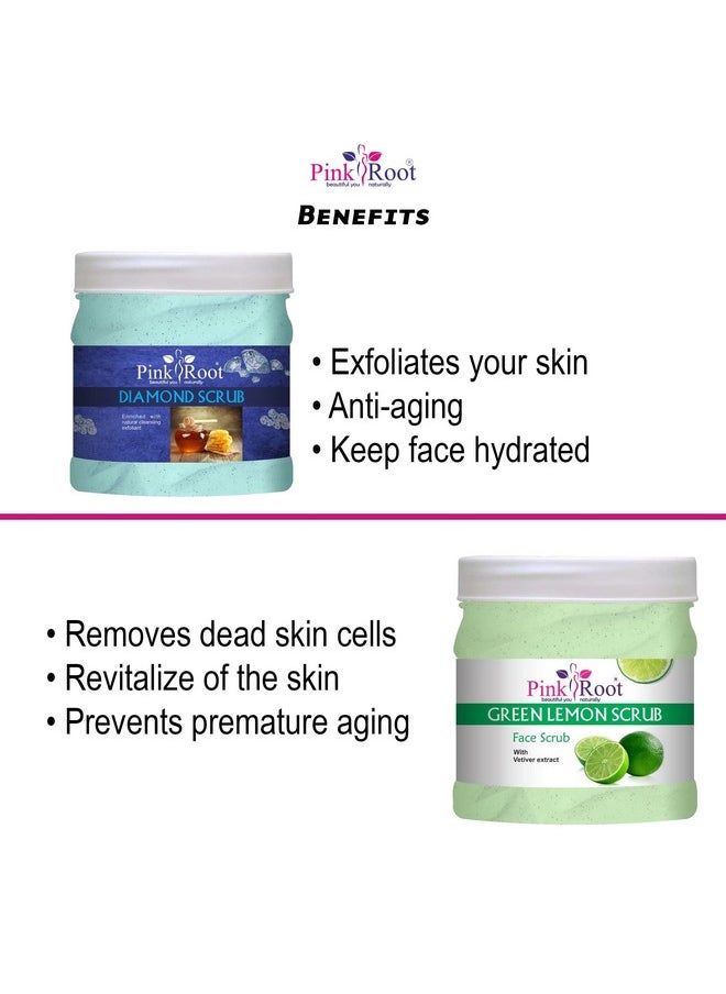 Pink Root - Pink Root Diamond Scrub 500gm with Green Lemon Scrub 500gm - Image 1