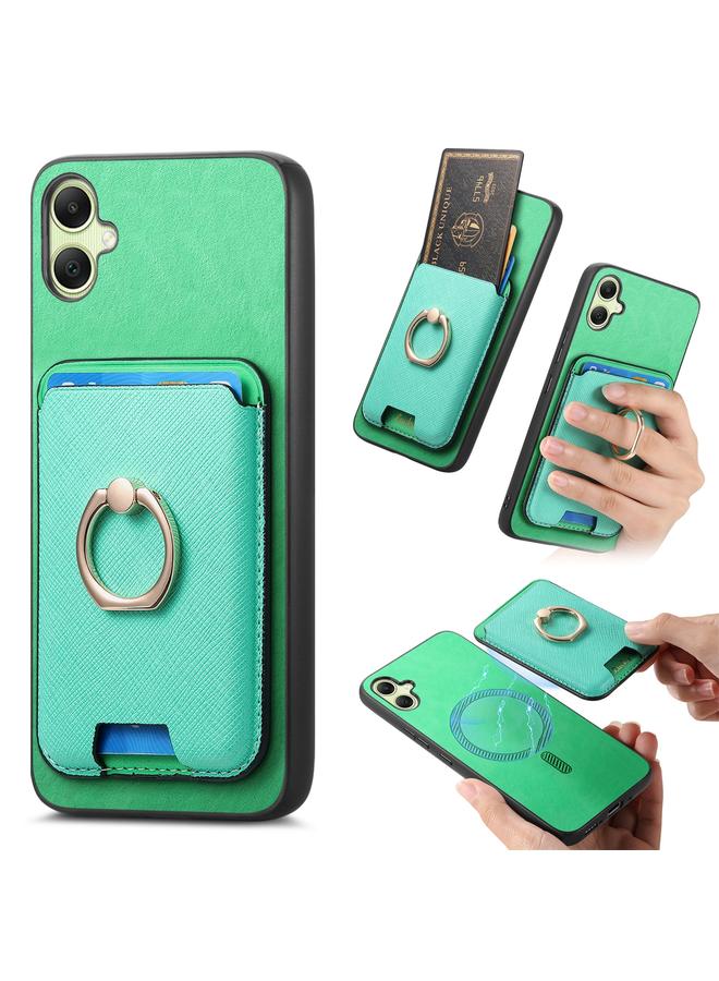 S-TOP Case For Samsung Galaxy XCover 7 Retro Cross Leather Ring Vertical Insert Card Bag MagSafe Phone Case - Image 1