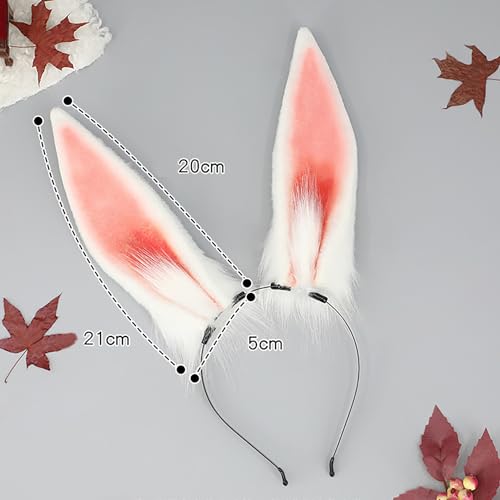 Faylay Women/Girls Cosplay Rabbit Headband Animal Ears Furry Party Accessories (GSL) - Image 4