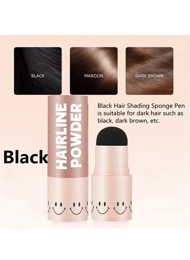TIANWEI Mushroom Head Natural Modifying Hairline Powder-Natural Black Shade Hairline Powder,Shadow Sponge Pen Waterproof Hair Root Concealer For Thinning Hair Root Touch-Up (#01)  - Image 2