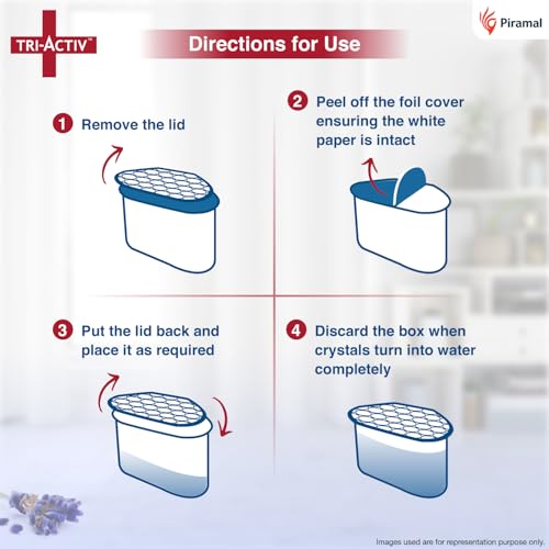 Tri-Activ Moisture Absorbers | Dehumidifier For Wardrobe, Closet, Shoe Rack | Absorption Capacity upto 600ml Each (Lavender, Pack of 6) - Image 5
