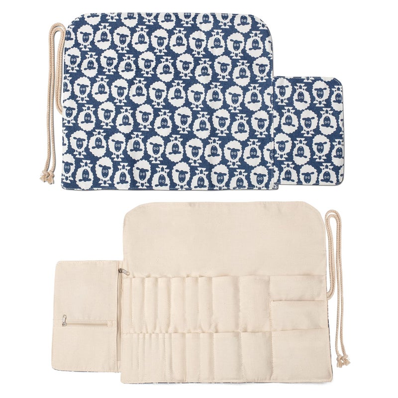 Teamoy Knitting Needles Holder Case(up to 11 Inches), Rolling Organizer for Straight and Circular Knitting Needles, Crochet Hooks and Accessories, Sheep - NO Accessories Included - Image 3