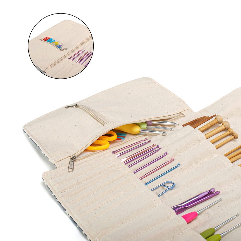 Teamoy Knitting Needles Holder Case(up to 11 Inches), Rolling Organizer for Straight and Circular Knitting Needles, Crochet Hooks and Accessories, Sheep - NO Accessories Included - Image 4