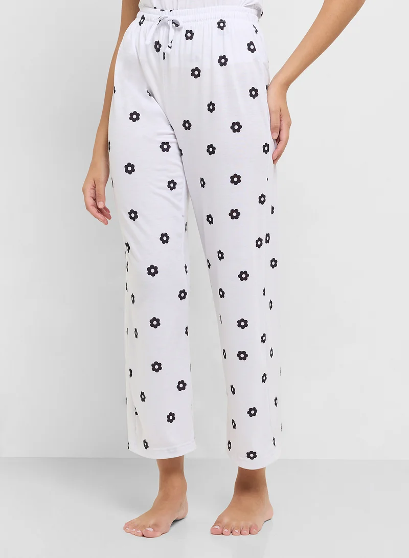 Ginger Cotton Floral T-Shirt & Pyjama Set