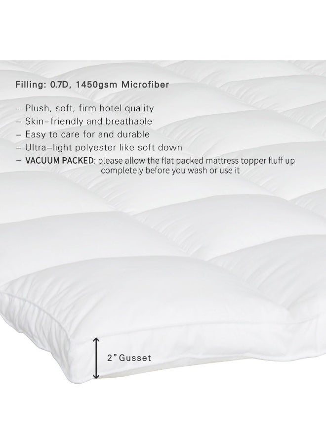 SUFUEE Mattress Topper Full Size 2 inch Thick Down Alternative Quilted Mattress Cover Soft and Warm Mattress Pad for All Seasons White - Image 5