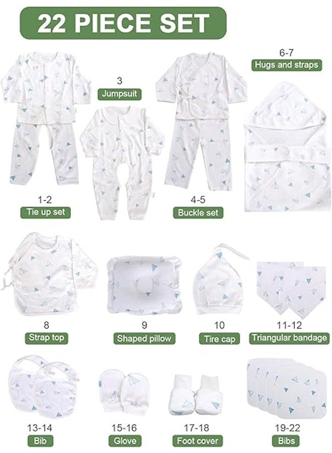 DUNISO 22Pcs Newborn Baby Gift Box, Newborn Baby Clothes Gift Set, Premium Cotton Baby Clothes Accessories Set ,Comfortable, Soft, Breathable，Suitable for Newborns Baby - Image 2