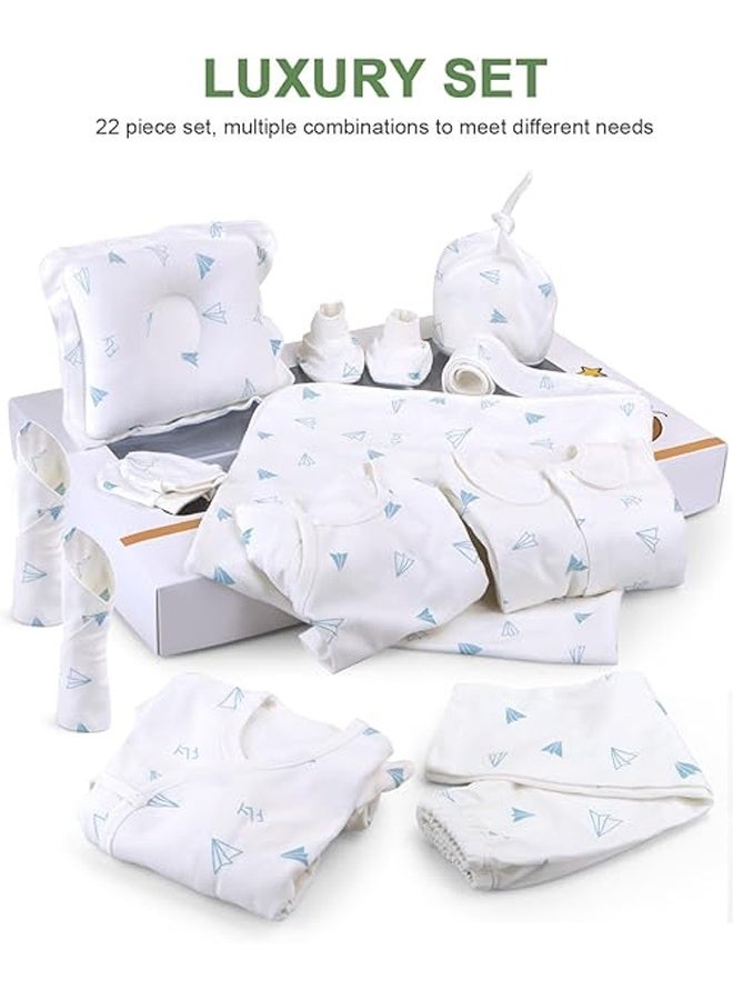 DUNISO 22Pcs Newborn Baby Gift Box, Newborn Baby Clothes Gift Set, Premium Cotton Baby Clothes Accessories Set ,Comfortable, Soft, Breathable，Suitable for Newborns Baby - Image 3