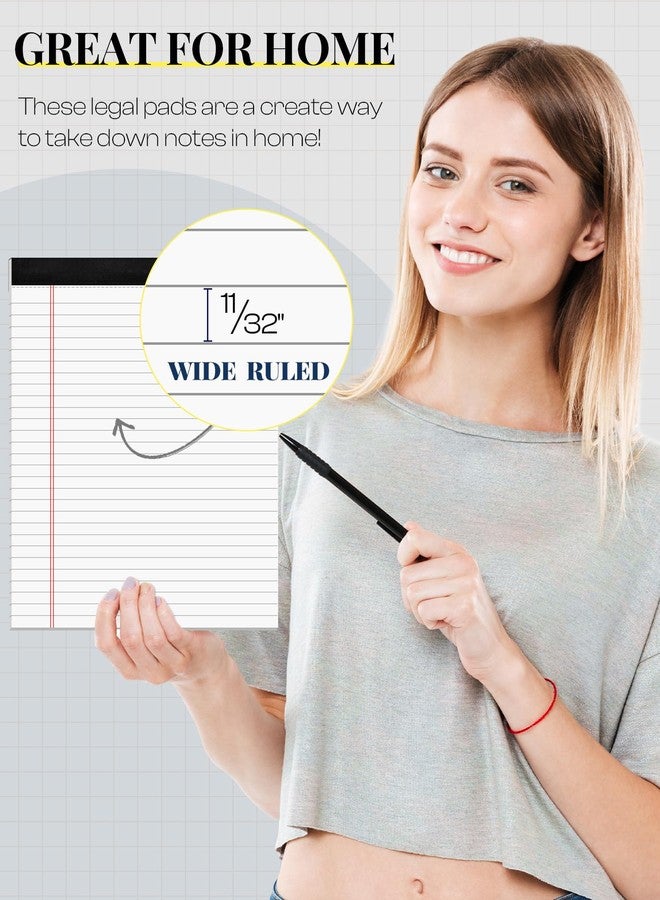 Aidunmis 12 Pack Note Pads 8.5 x 11 White Legal Pads 8.5 x 11 Wide Ruled Lined Writing Pads Legal Notepads Legal Ruled White Lined Paper Pads 8.5 x 11 Inch 30 Sheets Per Writing Pad for School, Office, Home - Image 3