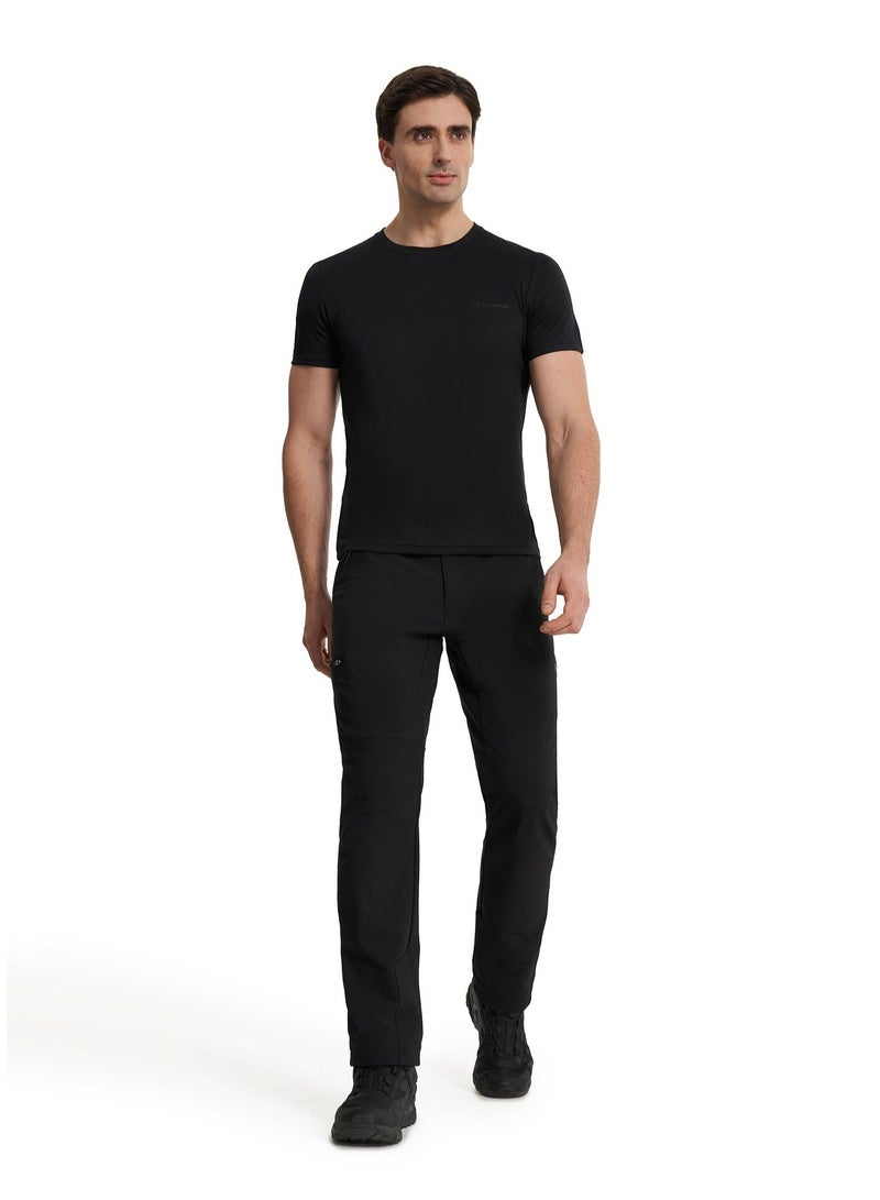 Outventure Outventure Men’s Black T-Shirt – Slim Fit, Durable & Wear-Resistant Fabric, Breathable & Lightweight for Outdoor Adventures & Travel - Image 5