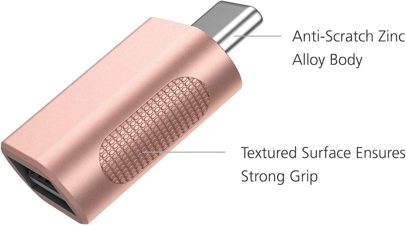 BEYEE USB C Adapter (2 Pack),High-Speed Data Transfer, USB-C to USB 3.0 Female Adapter for MacBook Pro 2020, iPad Pro 2020, Samsung Notebook 9,Dell XPS & More Type C Devices (Rose Gold) - Image 5