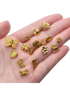BronaGrand BronaGrand 100 Gram(About 130-170pcs) Antique Gold Alloy Heart Butterfly Flower Beads Charm Bead Spacers Jewelry Findings Accessories for Bracelet Necklace Jewelry Making  - Image 3