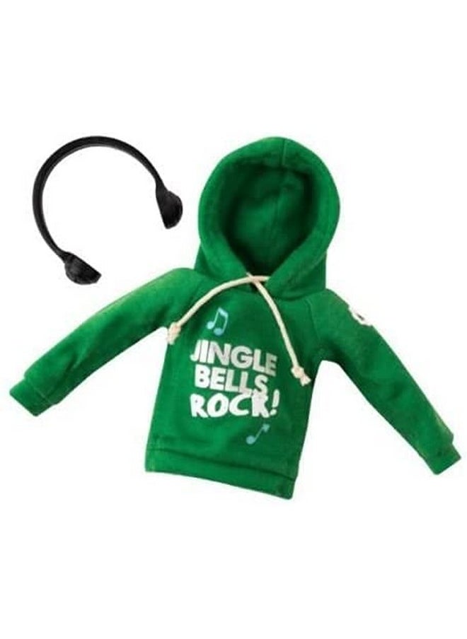 The Elf on the Shelf Elf On The Shelf Girl with Jingle Jam Hoodie Set - Blue Eyed Girl Elf Doll with Book and Hoodie with DJ Headphones - Customize Your Elf with Unique DJ Spinning Holiday Tunes - Elf Figure Clothing Pack  - Image 2