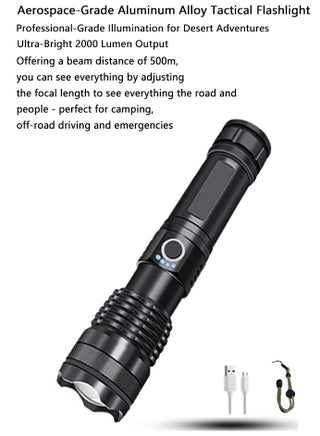 Rechargeable LED Flashlight High Lumen, Super Bright Aluminum Alloy Flashlight, 5 Modes Zoomable IP68 Waterproof Tactical Flashlight for Emergency Camping Gifts - pzsku/Z93F5BE5D001C2EE4B52CZ/45/1746977787/e2605fbb-464d-4c1c-a83f-a8ae14df0e5e