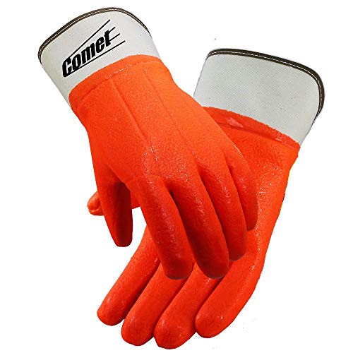 Galeton Comet Insulated PVC Coated Gloves Safety Cuff Orange 12 Pack - Image 1