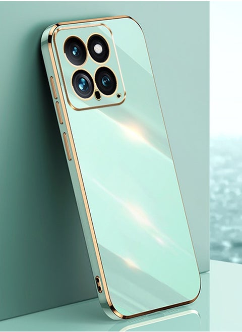 غطاء خلفي لهاتف Xiaomi 14 5G | طلاء الذهب بالكروم | حواف مرتفعة | لمسة ناعمة للغاية | حافظة خلفية ممتصة للصدمات لهاتف Xiaomi 14 5G