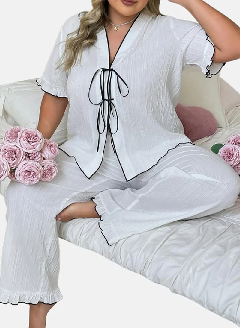 يونيكي White Solid Pyjamas & Top