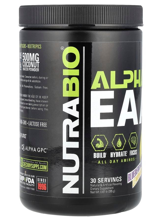 NutraBio Alpha EAA Blueberry Lemonade 0.87 lb (395 g) - Image 2