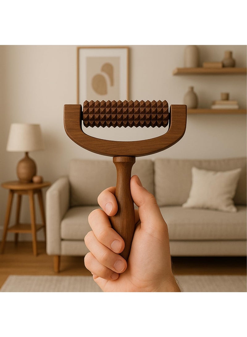 Flavoma Wooden Full Body Massage Roller | Acupressure Roller Massage | Hand-Held Stress Relief Tool | Manual Massager | Massage Roller for Back, Neck, Shoulders & Legs, Large Foot Massager for Pain Relief - Image 2
