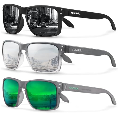 KUGUAOK Polarized Square Sunglasses For Men and Women Matte Finish Sun Glasses UV Protection Glasses - Image 1