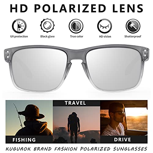 KUGUAOK Polarized Square Sunglasses For Men and Women Matte Finish Sun Glasses UV Protection Glasses - Image 2