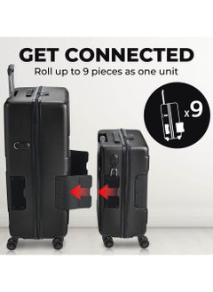 TACH TACH Connectable Luggage, 2pc Set, Hard Shell, Large + Carry-on, TSA Approved Locks, Black  - Image 2