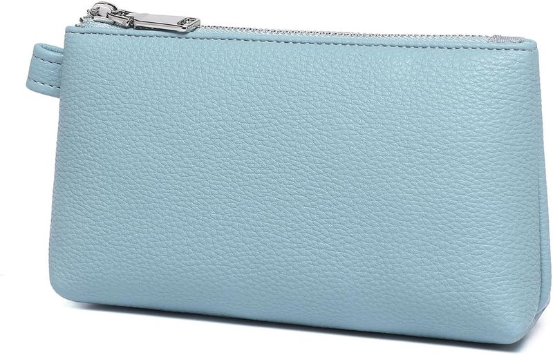 YONBEN PU Leather Makeup Simple and Convenient Handbag Small Exquisite Storage Bag, PU/Phthalocyanine Blue, Simple - Image 1