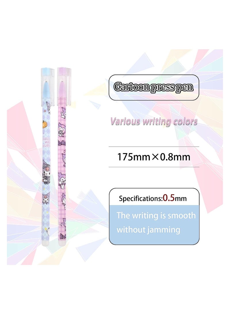 KASTWAVE Kawaii Anime Cartoon Ballpoint Pen, Cute Kuromi Black Rabbit Gel Pens Set, Cartoon Animal Pens for Girls Boys Kids, 12 Pcs - Image 4