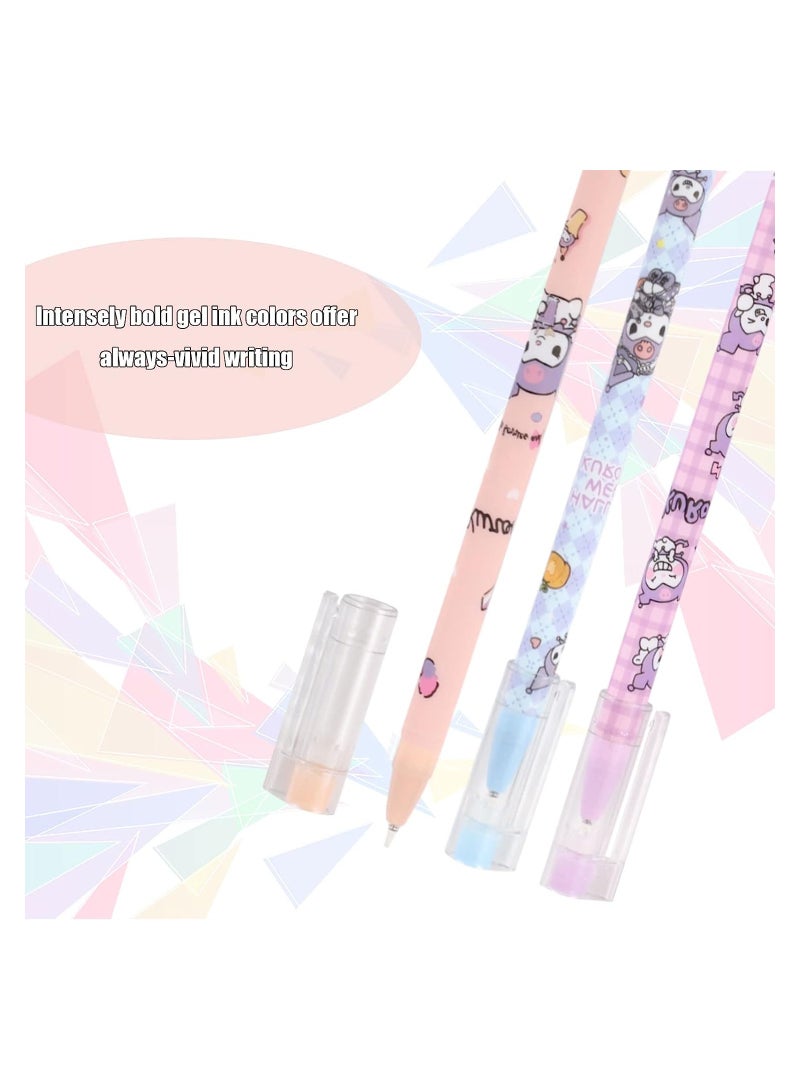 KASTWAVE Kawaii Anime Cartoon Ballpoint Pen, Cute Kuromi Black Rabbit Gel Pens Set, Cartoon Animal Pens for Girls Boys Kids, 12 Pcs - Image 2