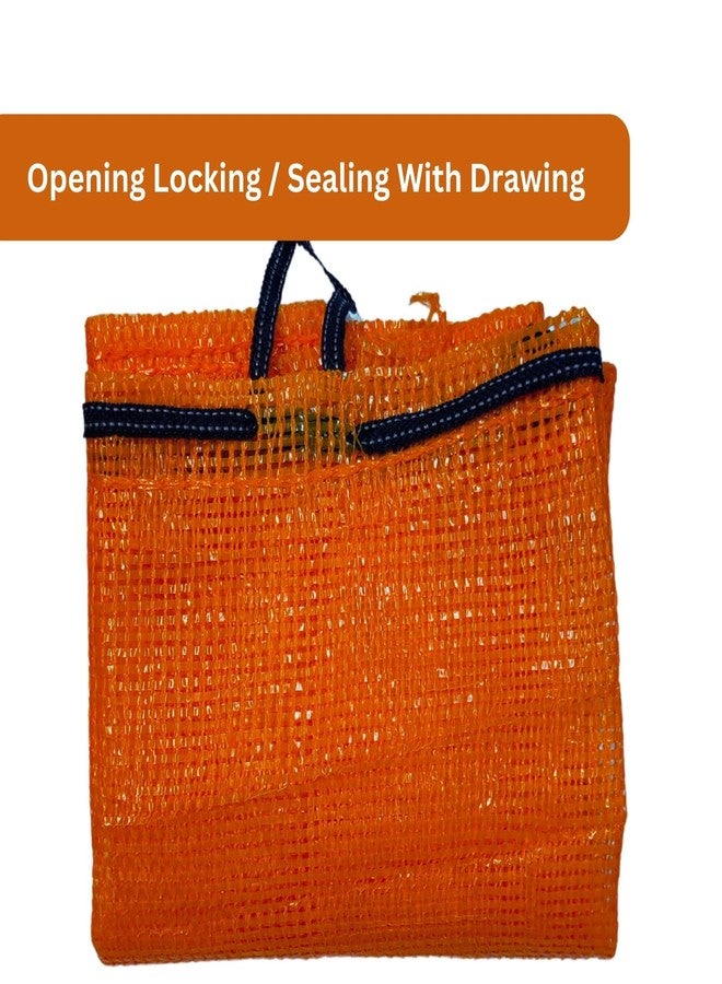 SINGHAL Mesh Onion Produce Bags with Drawstring | 20 Inch x 31.50 Inch Bags | Reusable Breathable Leno PP Fabric | Orange Color| Great for Packaging Produce, Vegetables and Fruit | Combo Pack of 10 - Image 5