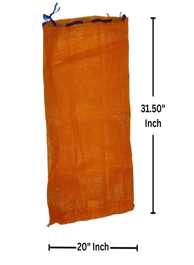 SINGHAL Mesh Onion Produce Bags with Drawstring | 20 Inch x 31.50 Inch Bags | Reusable Breathable Leno PP Fabric | Orange Color| Great for Packaging Produce, Vegetables and Fruit | Combo Pack of 10 - Image 2