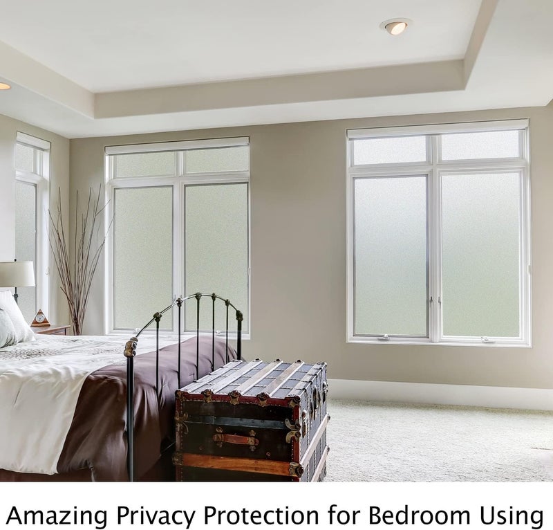 HIDBEA Frosted Window Privacy Film Heat Control UV Blocking, Static Cling Non-Adhesive Reusable Door coverings for Bathroom Home Office (White Frosted 23.6 Inch x 6.5 Feet) - Image 4