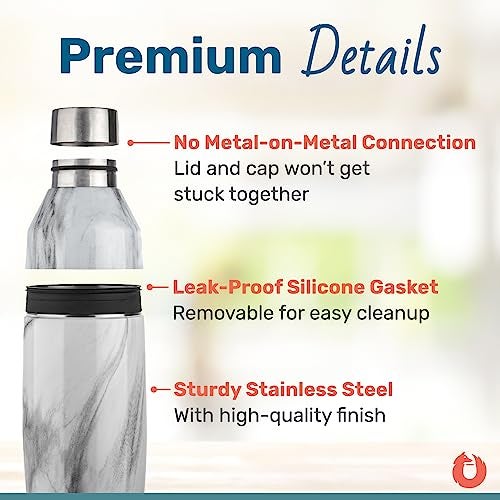 SNOWFOX Premium Vacuum Insulated Stainless Steel Cocktail Shaker, Home Bar Accessories, Elegant Drink Mixer, Leak, Proof Lid With Jigger & Built, In Strainer, 22oz. - Image 3