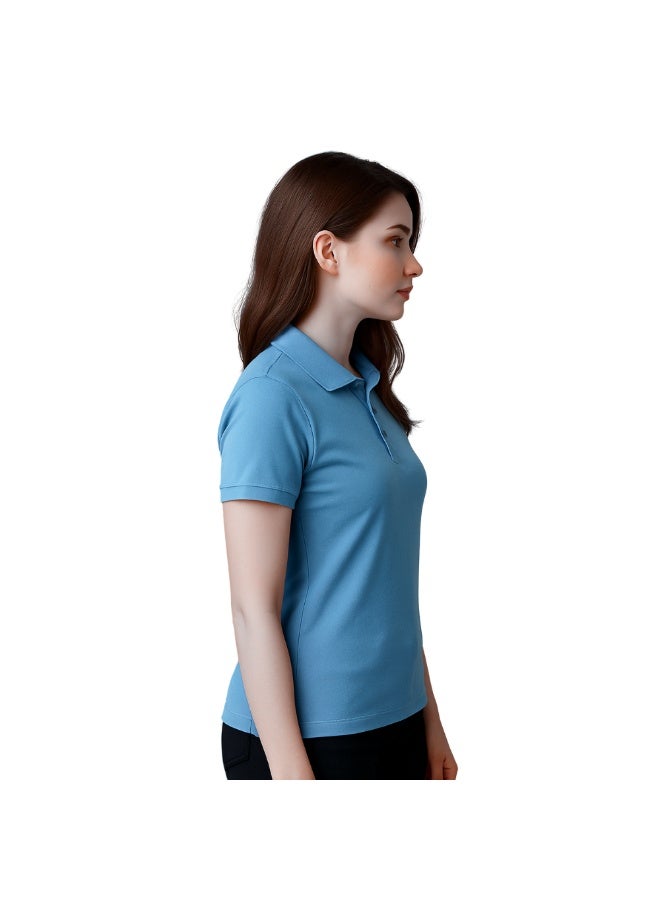 PRINTSHOP4ME Interlock Women's Regular-Fit Polo T-shirt Pure Cotton Short Sleeve 220 GSM Basic Colors - Image 4