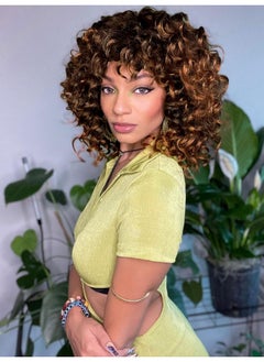 LOSMOEER Ocean Wave Crochet Hair 8 Inch, 8 Packs Deep Wave Crochet Hair For Women, Short Curly Crochet Braids Pre Looped Beach Curl Hair Extensions (Ot4/30#)  - Image 1