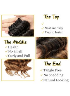LOSMOEER Ocean Wave Crochet Hair 8 Inch, 8 Packs Deep Wave Crochet Hair For Women, Short Curly Crochet Braids Pre Looped Beach Curl Hair Extensions (Ot4/30#)  - Image 4