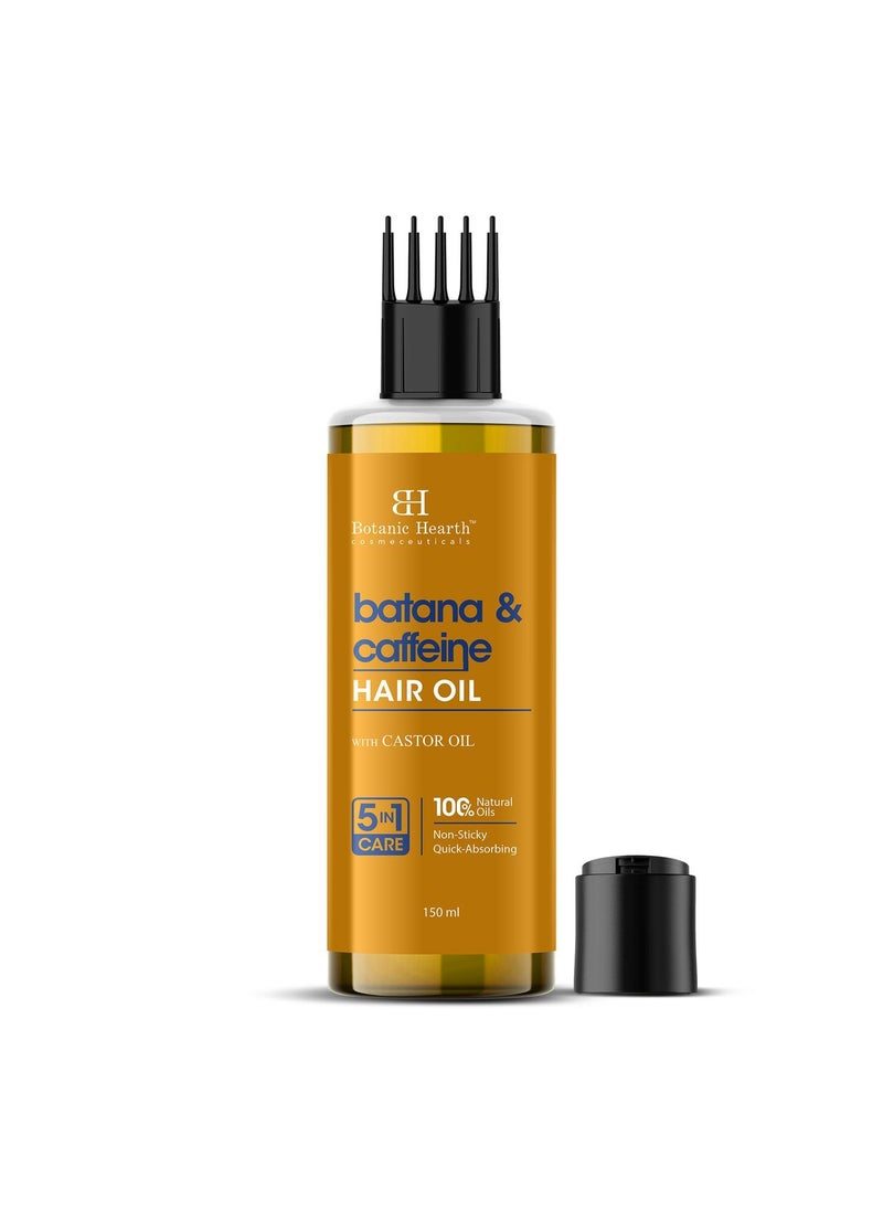 Botanic Hearth - Botanic Hearth Batana Caffeine Hair Oil with Almond – 150ml – Nourishing & Strengthening Hair Treatment, Promotes Healthy Hair Growth, Enhances Shine & Moisture - Image 1