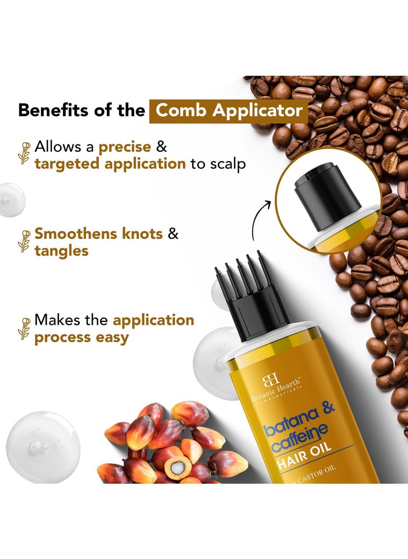 Botanic Hearth - Botanic Hearth Batana Caffeine Hair Oil with Almond – 150ml – Nourishing & Strengthening Hair Treatment, Promotes Healthy Hair Growth, Enhances Shine & Moisture - Image 1