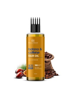 Botanic Hearth Batana Caffeine Hair Oil with Almond – 150ml – Nourishing & Strengthening Hair Treatment, Promotes Healthy Hair Growth, Enhances Shine & Moisture