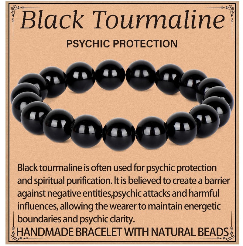 LPBeads Handmade Natural Gemstone Stretch Elastic Bracelet Healing Crystal Round Stone Beads Jewelry Gifts for Women Men - Image 1
