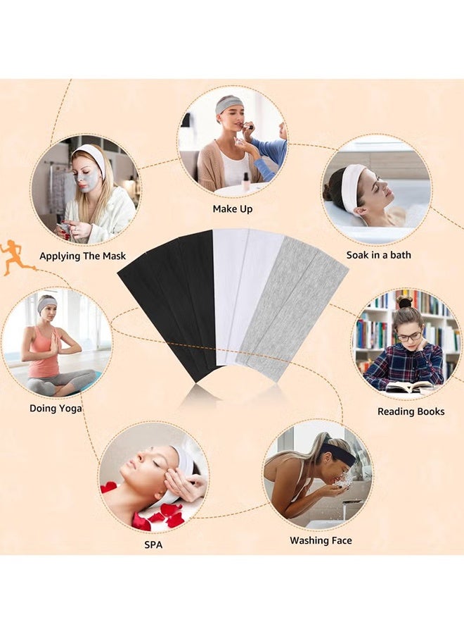 JS 8 PCS Non Slip Fashion Sports Hair Bands, Soft Cotton Fabric Stretch Headbands for Man Women for Exercise, Yoga and Running - Image 4