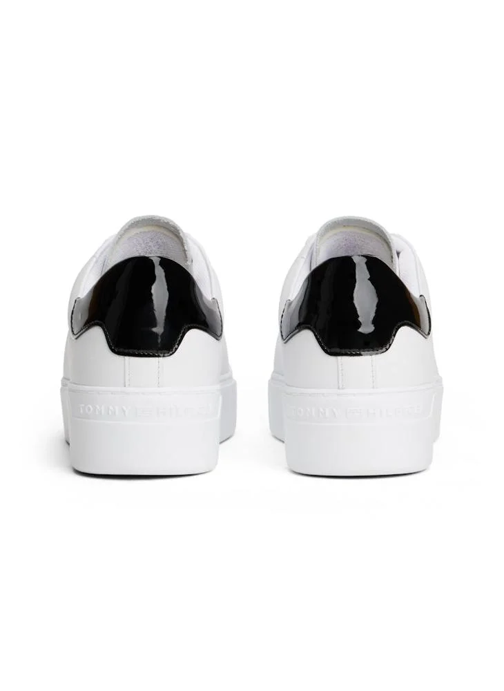 TOMMY HILFIGER Leather Contrast Heel Platform Trainers