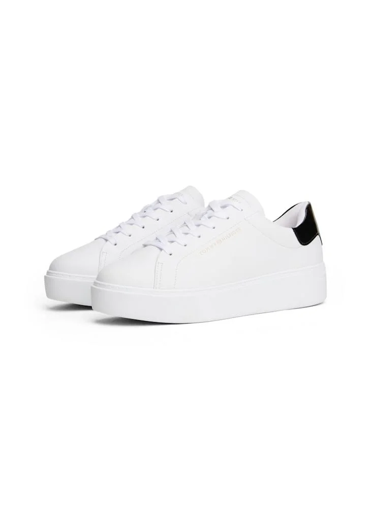 TOMMY HILFIGER Leather Contrast Heel Platform Trainers