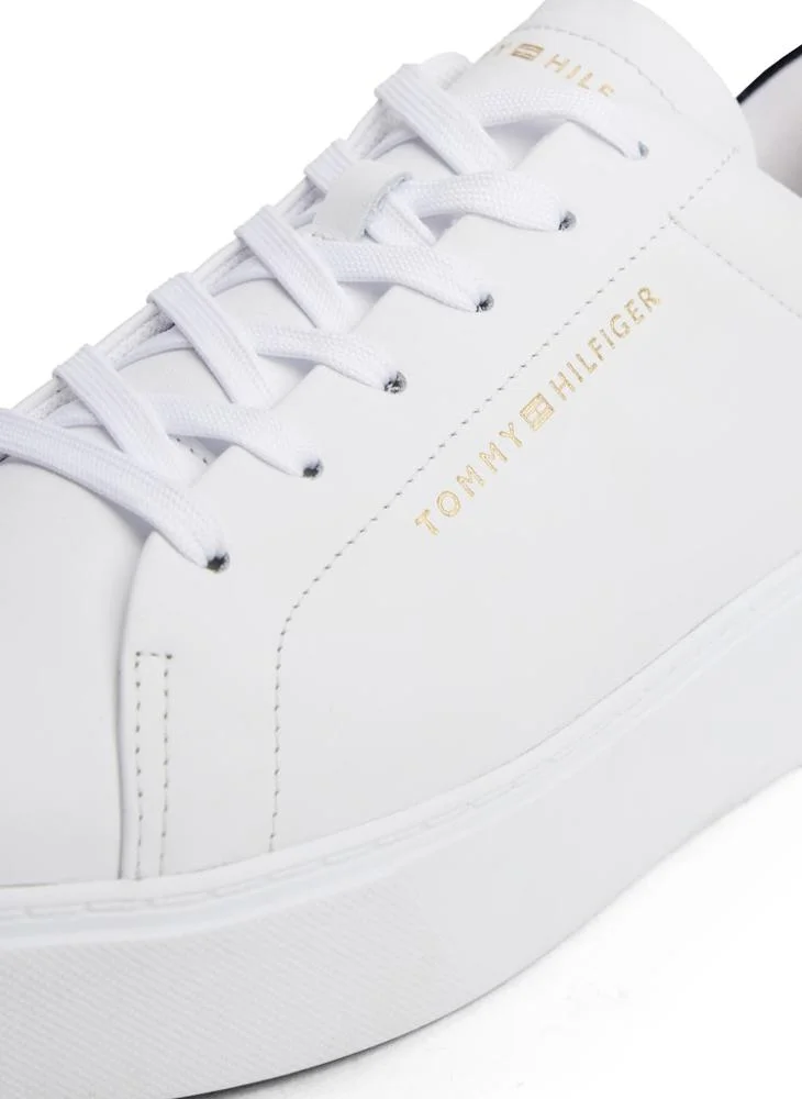 TOMMY HILFIGER Leather Contrast Heel Platform Trainers