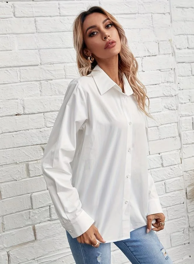Take Two  White Tie-Front Long Sleeve Shirt for Women | Best Price UAE