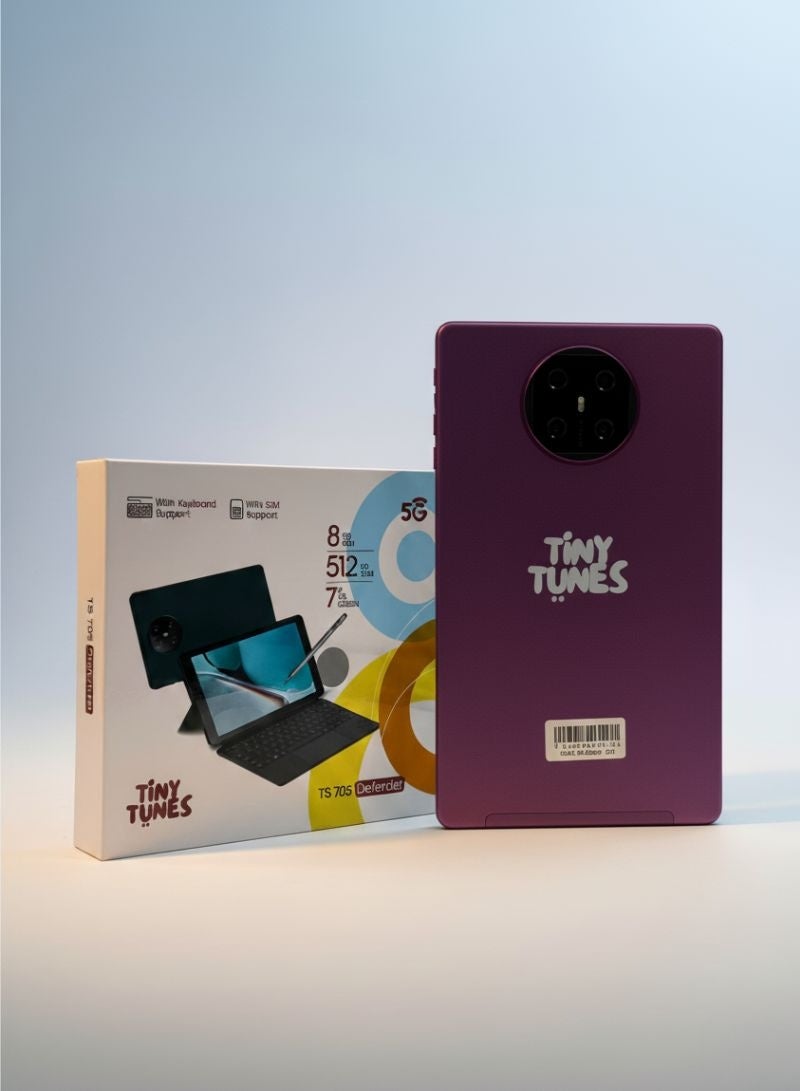 Tiny Tunes TS705 Kids Tablet, 7 Inch Display, Keyboard and Pen, Wifi, SIM Support - Image 1