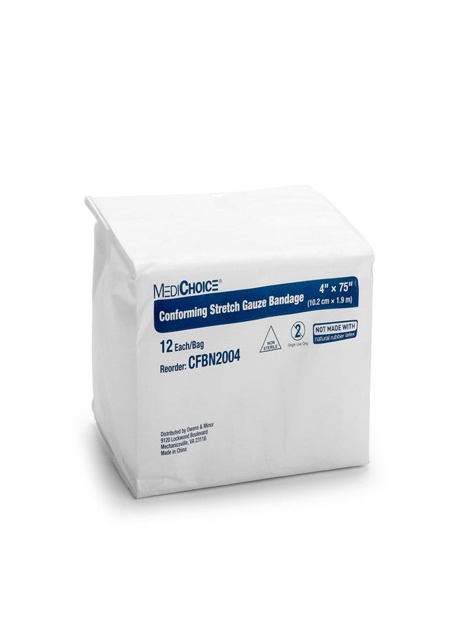 MediChoice Conforming Stretch Bandage, Non-Sterile, Single Use Only, 4x75 Inch, White, 1314CFBN2004 (Case of 96 - Image 1