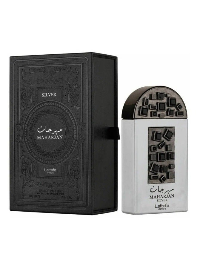 Lattafa PRIDE Maharjan Silver Eau De Parfum - 100ml | Unisex Floral Woody Musk Fragrance for All Occasions - Image 1